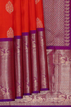 Image of Kanchipattu Red Brocade Saree