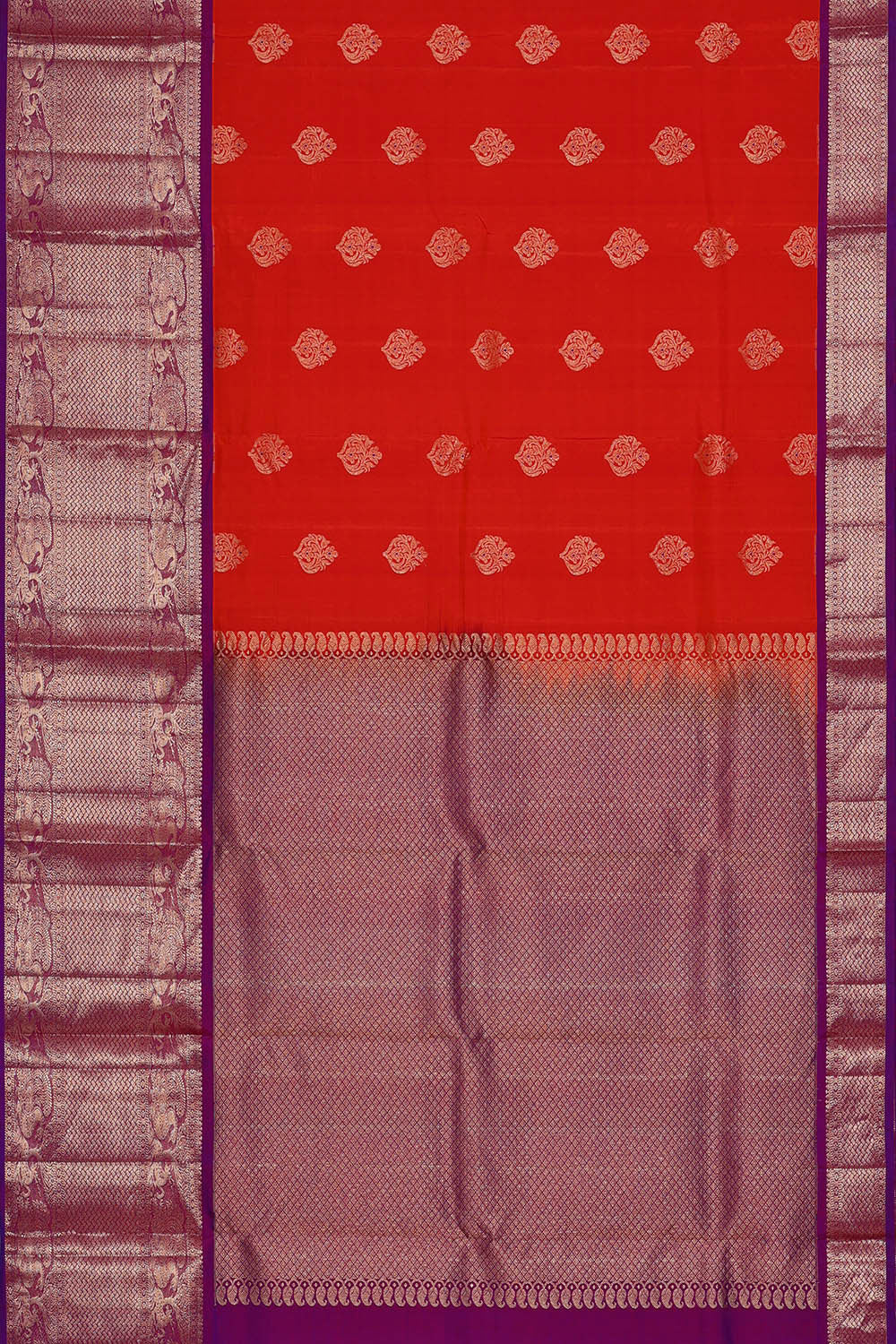 Kanchipattu Red Brocade Saree