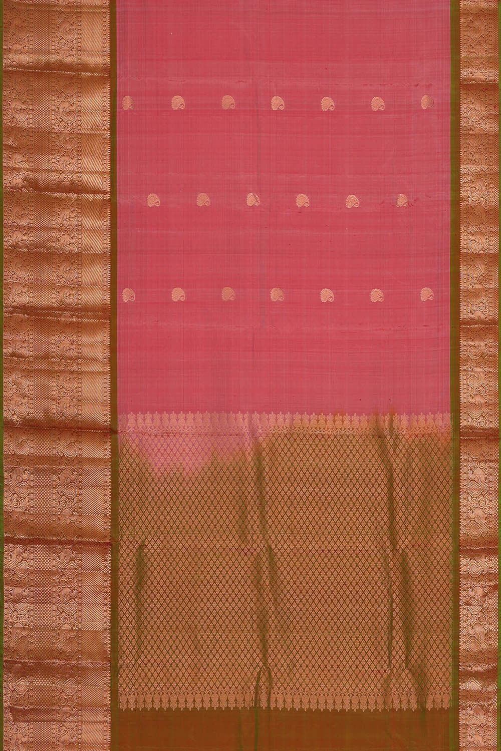Image of Kanchipattu Pink Brocade Saree