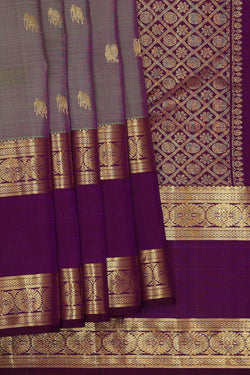 Image of Kanchipattu Sage Purple Brocade Saree