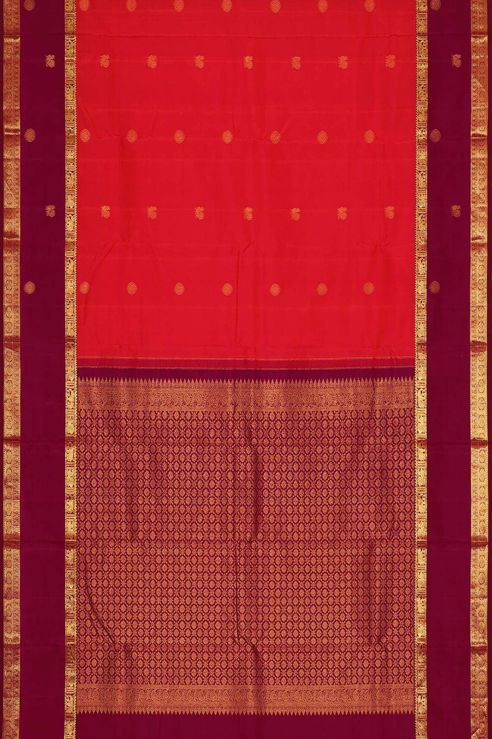 Image of Kanchipattu Orange Brocade Saree