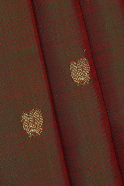 Image of Kanchipattu Olive Green Brocade Saree