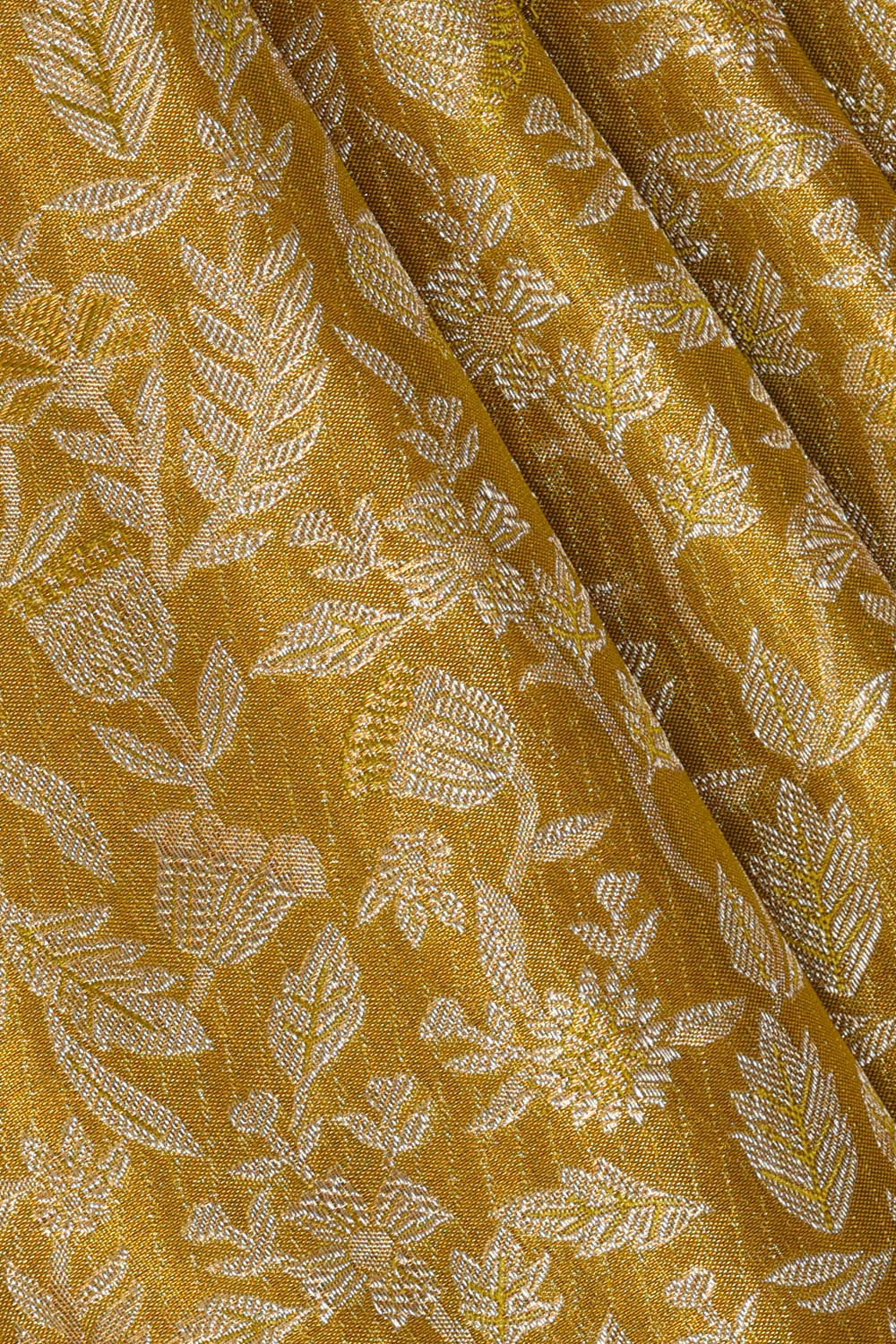 Image of Kanchipattu Golden Green Tissue Brocade Saree
