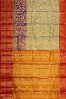 Image of Kanchipattu Sea Green Tissue Brocade Saree