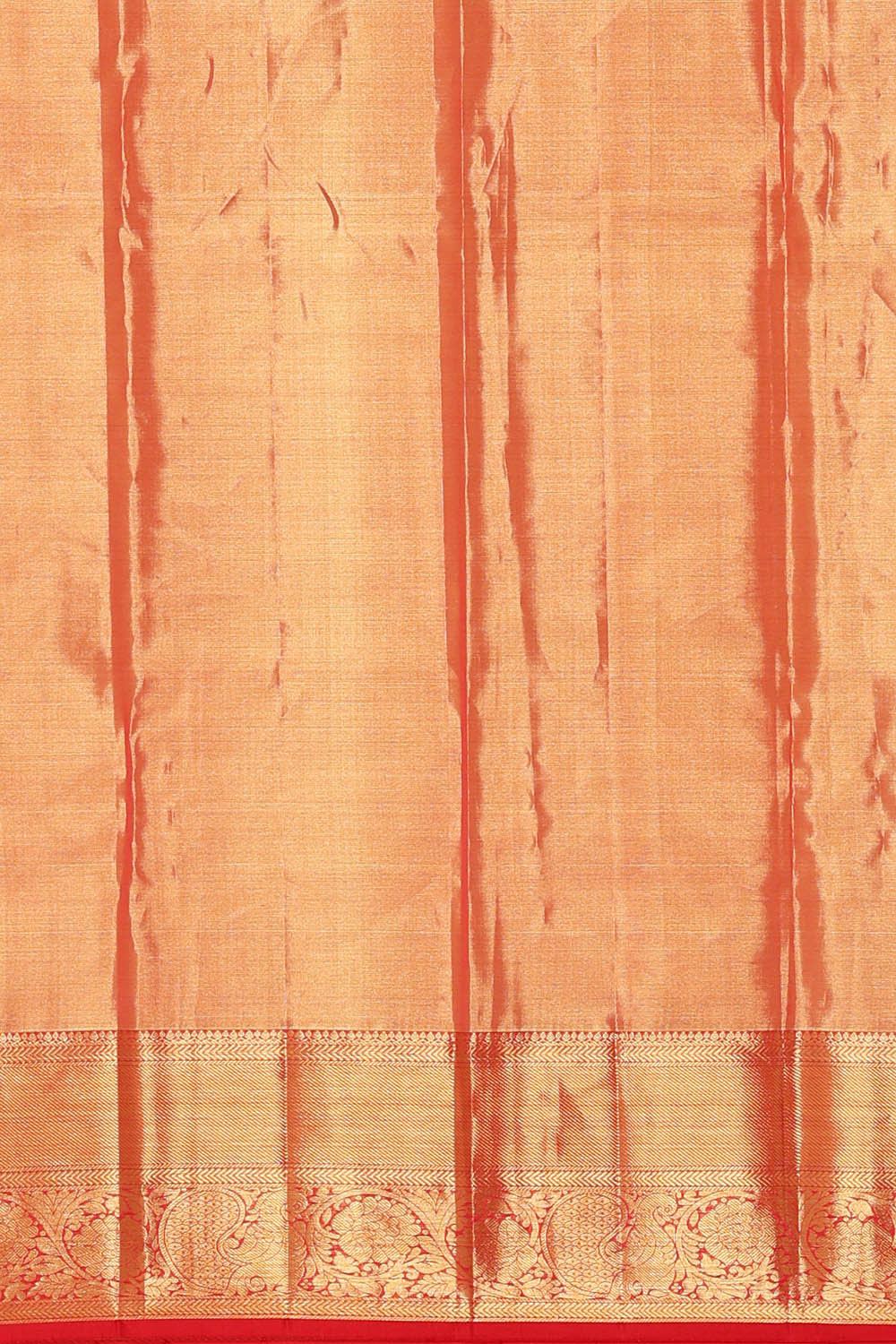 Image of Kanchipattu Golden Peach Pink Tissue Brocade Saree