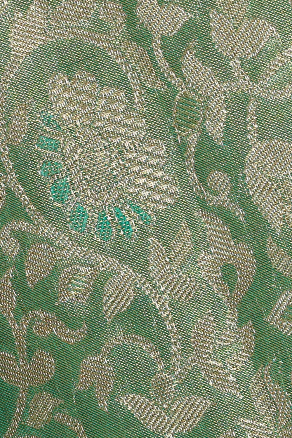 Image of Kanchipattu Golden Turquoise Blue Tissue Brocade Saree