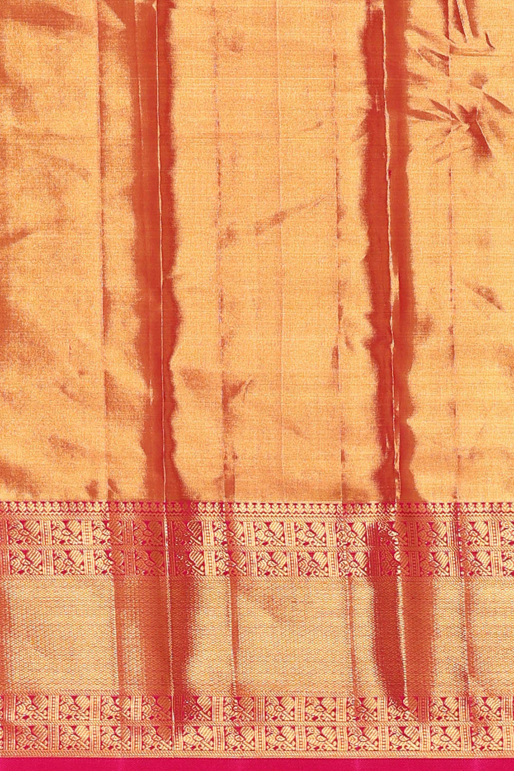Kanchipattu Golden Pink Tissue Brocade Saree
