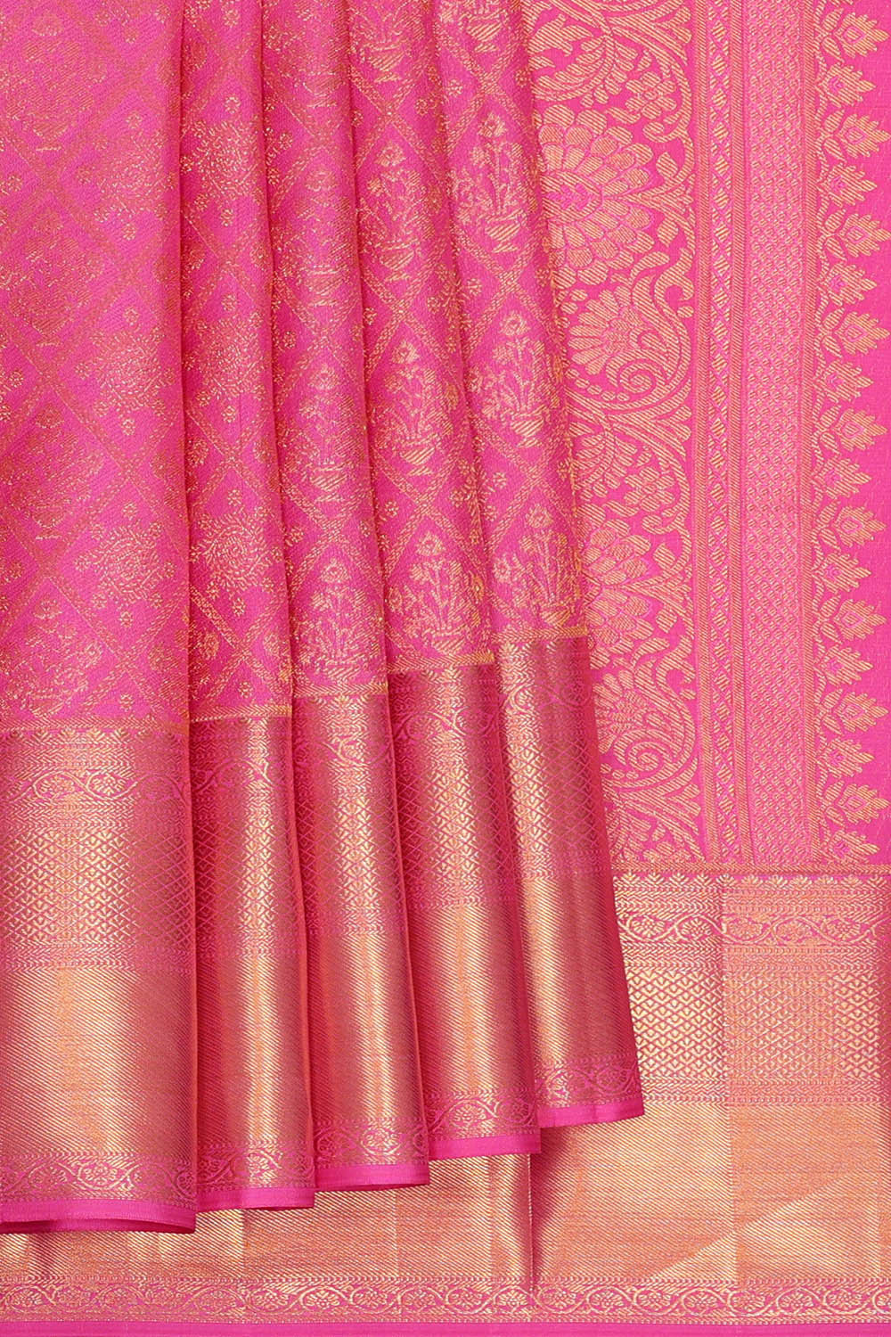 Kanchipattu Pink Brocade Saree