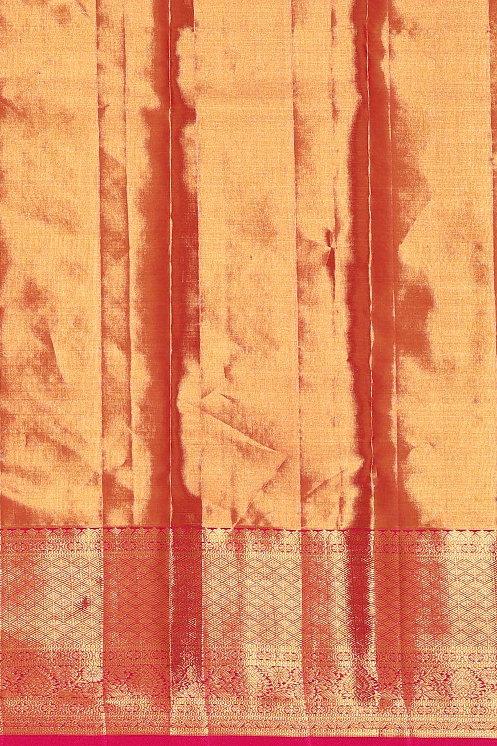 Image of Kanchipattu Golden Pink Tissue Brocade Saree