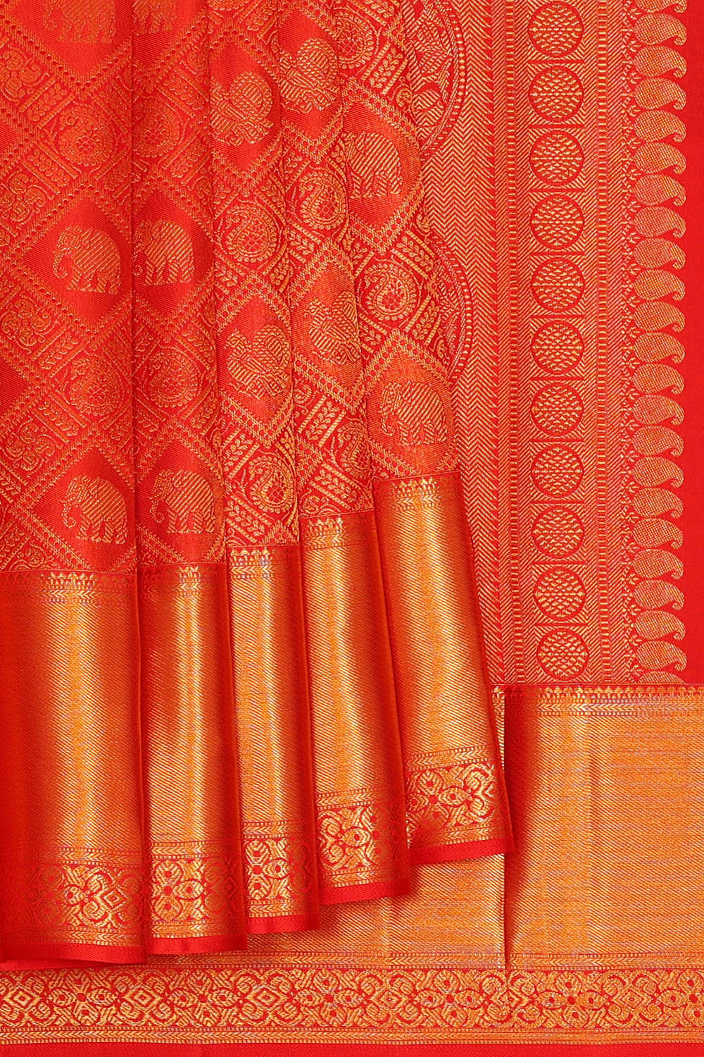 Kanchipattu Red Brocade Saree