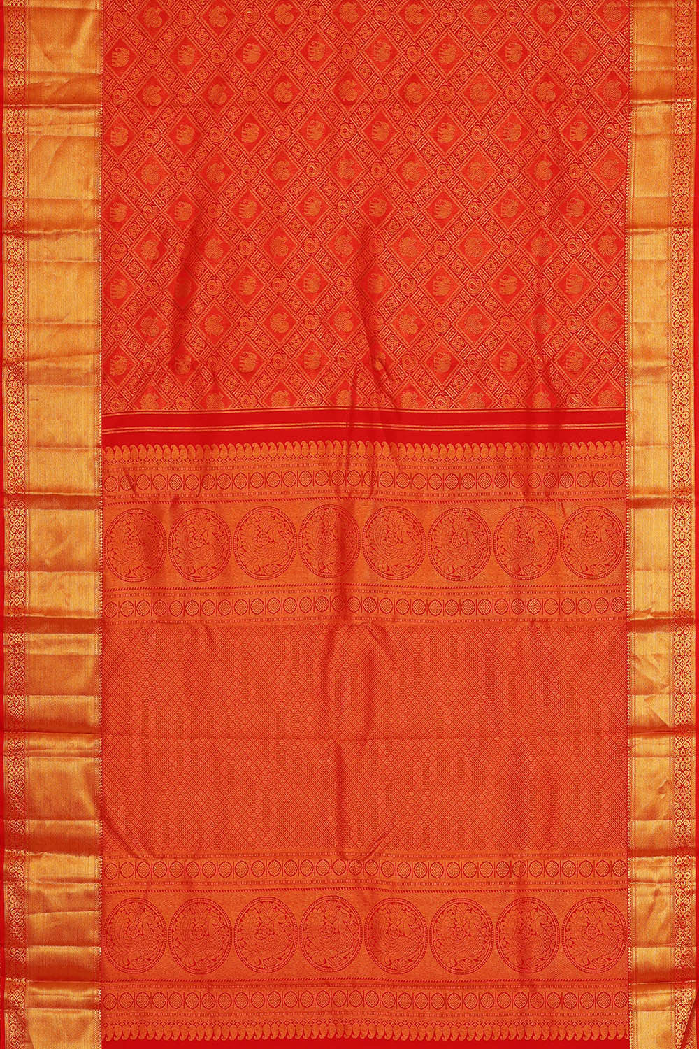 Kanchipattu Red Brocade Saree