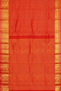 Image of Kanchipattu Red Brocade Saree