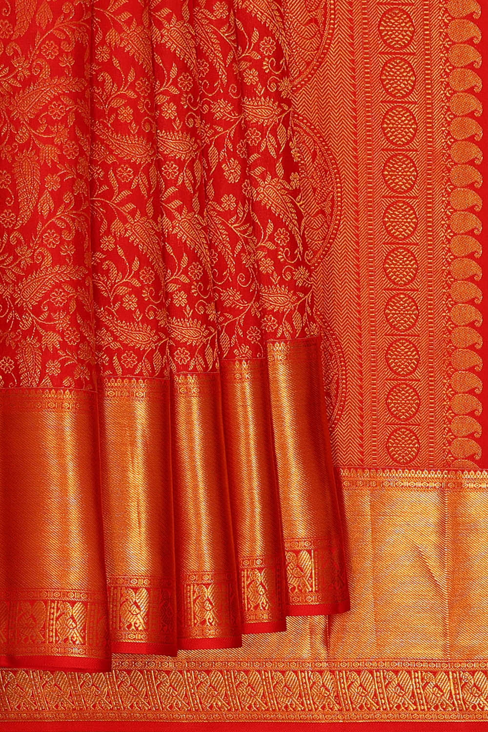Image of Kanchipattu Red Brocade Saree