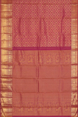 Image of Kanchipattu Dark Pink Brocade Saree