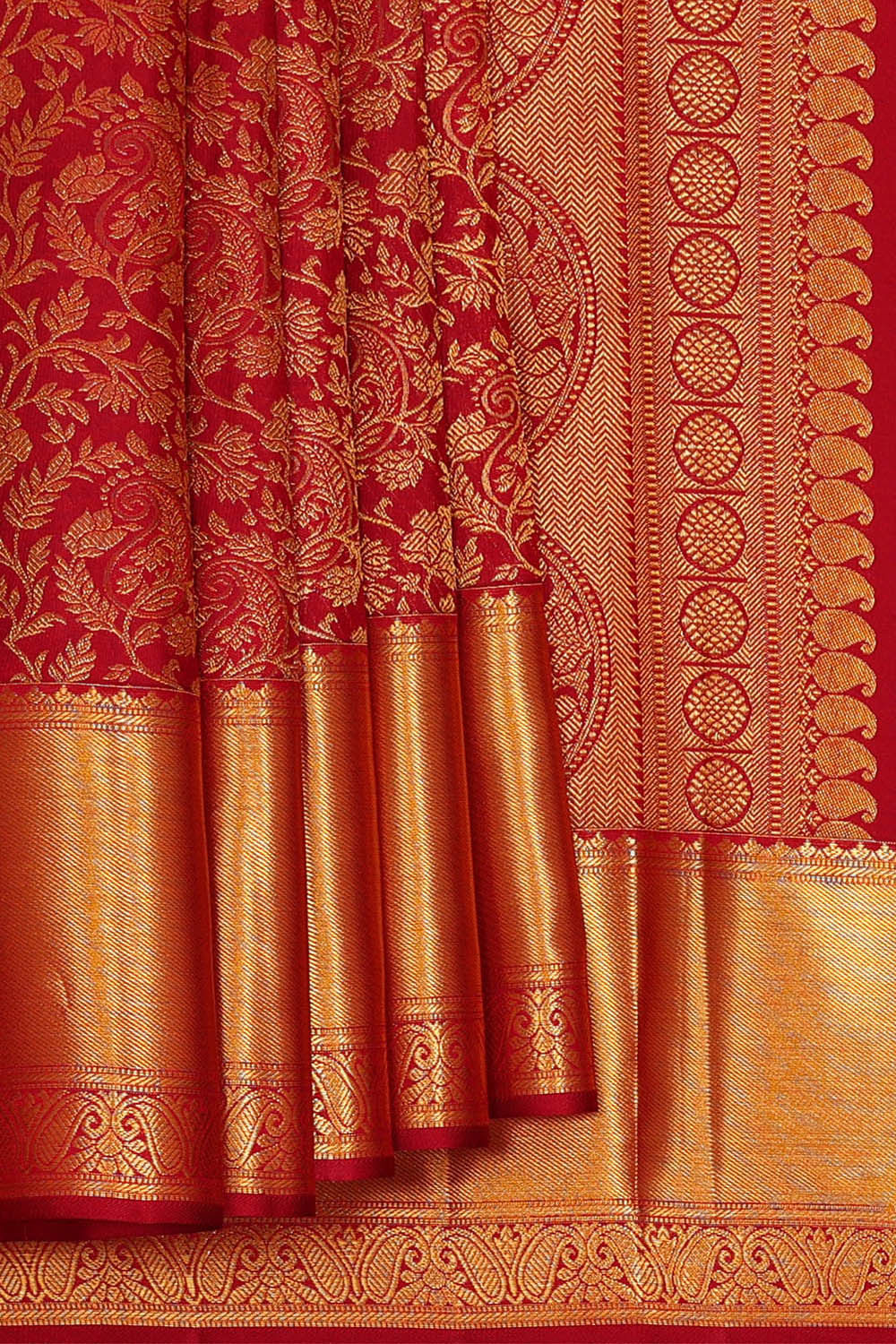 Image of Kanchipattu Red Brocade Saree