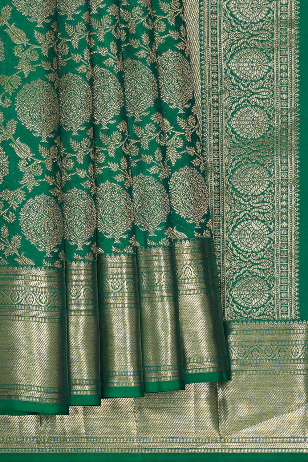 Kanchipattu Dark Green Brocade Saree