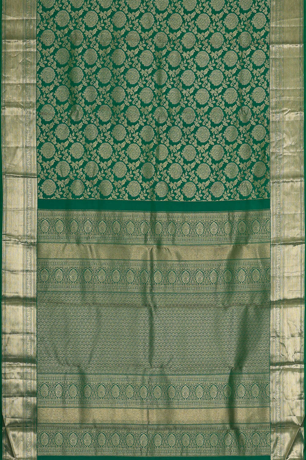 Kanchipattu Dark Green Brocade Saree