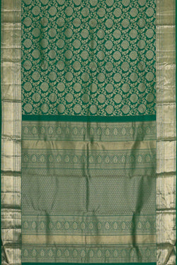 Image of Kanchipattu Dark Green Brocade Saree
