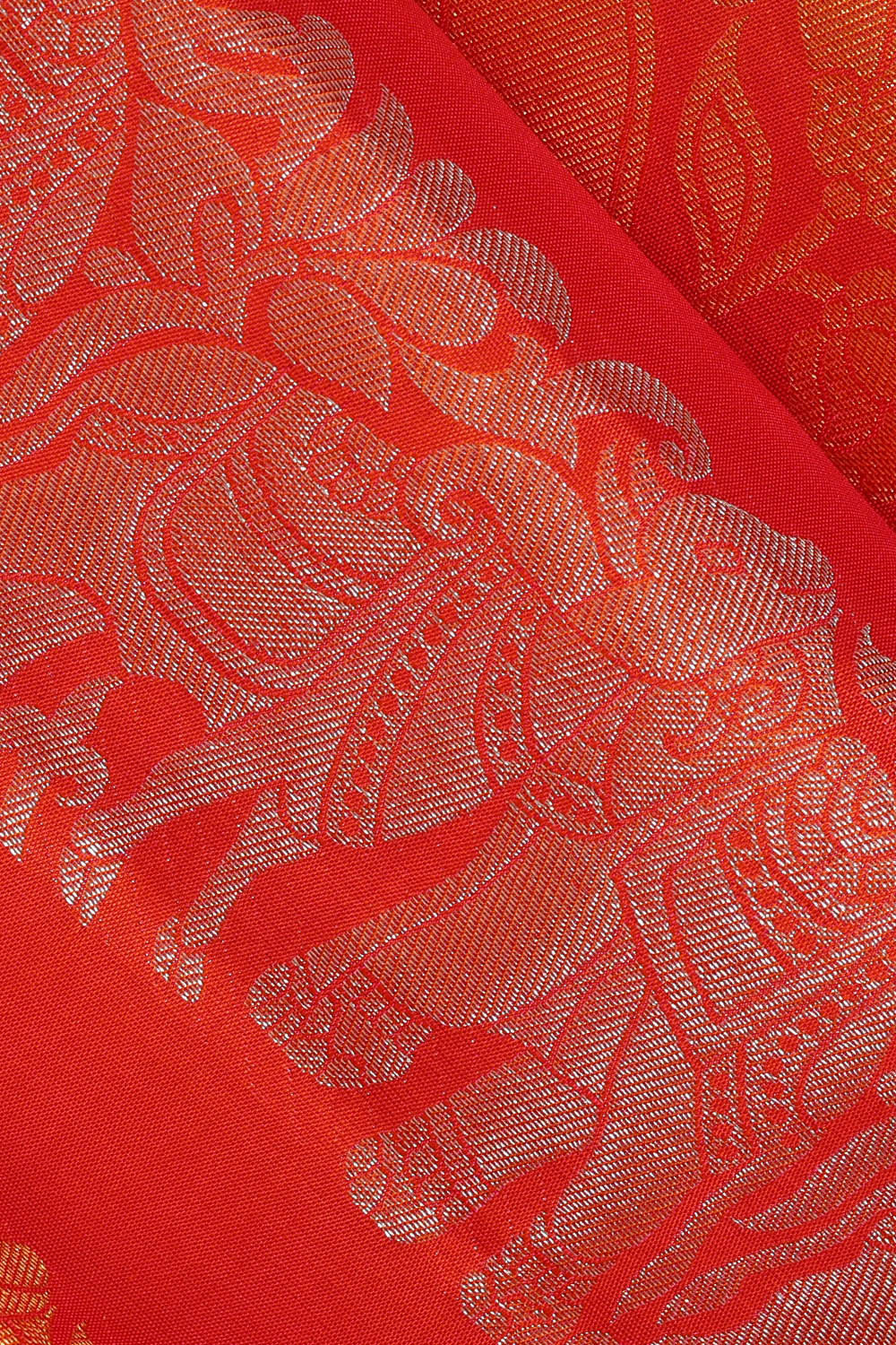 Kanchipattu Orange Brocade Saree
