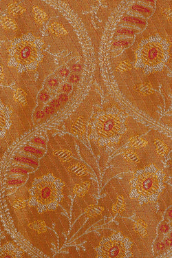 Image of Kanchipattu Mustard Yellow Brocade Saree