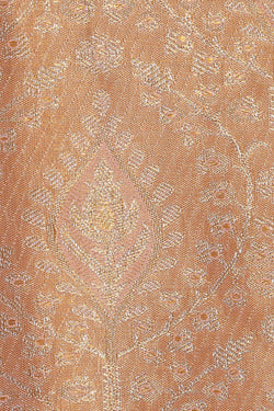 Image of Kanchipattu Golden Cream Tissue Brocade Saree