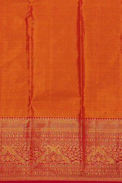 Image of Kanchipattu Golden Magenta Tissue Brocade Saree