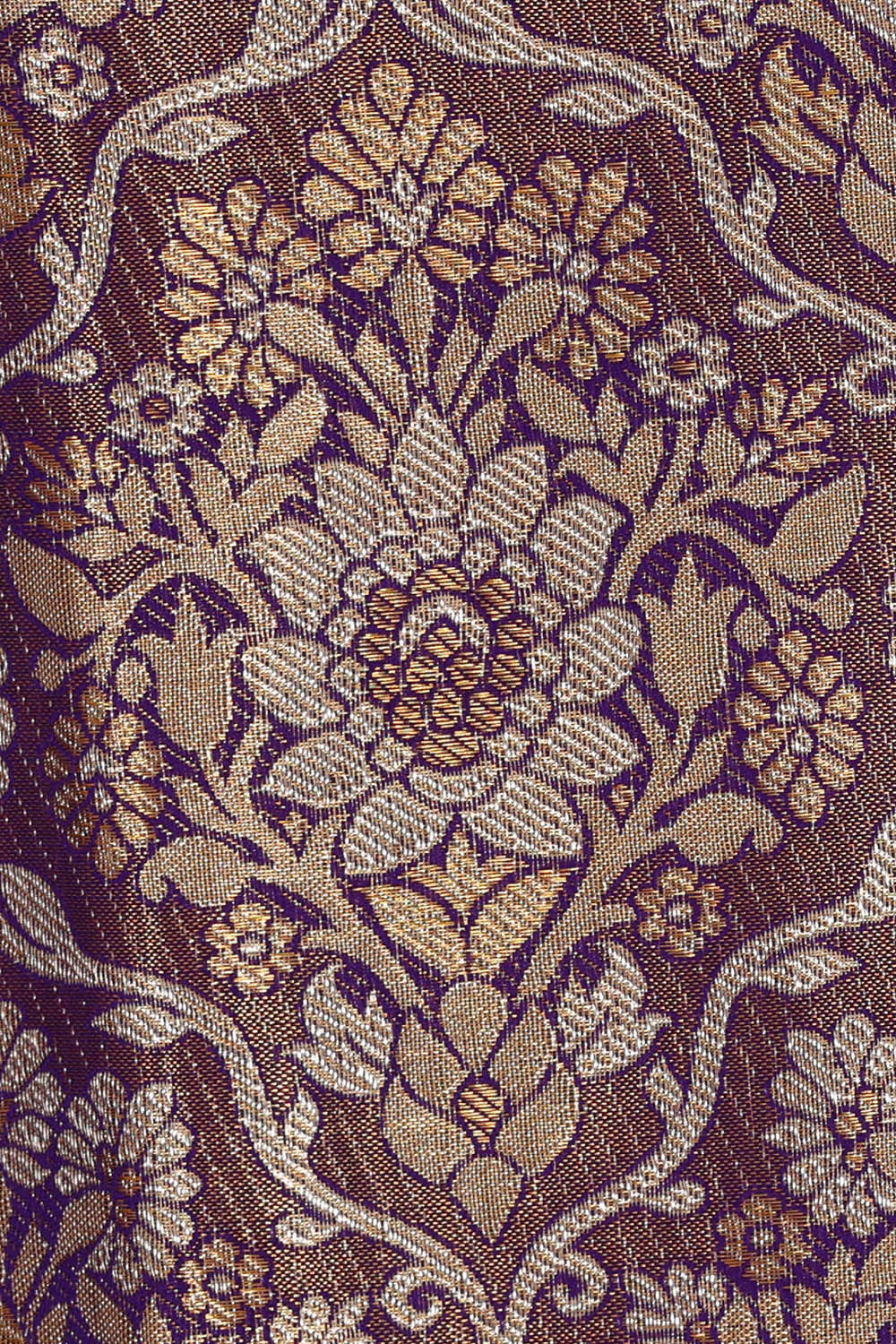 Image of Kanchipattu Purple Tissue Brocade Saree