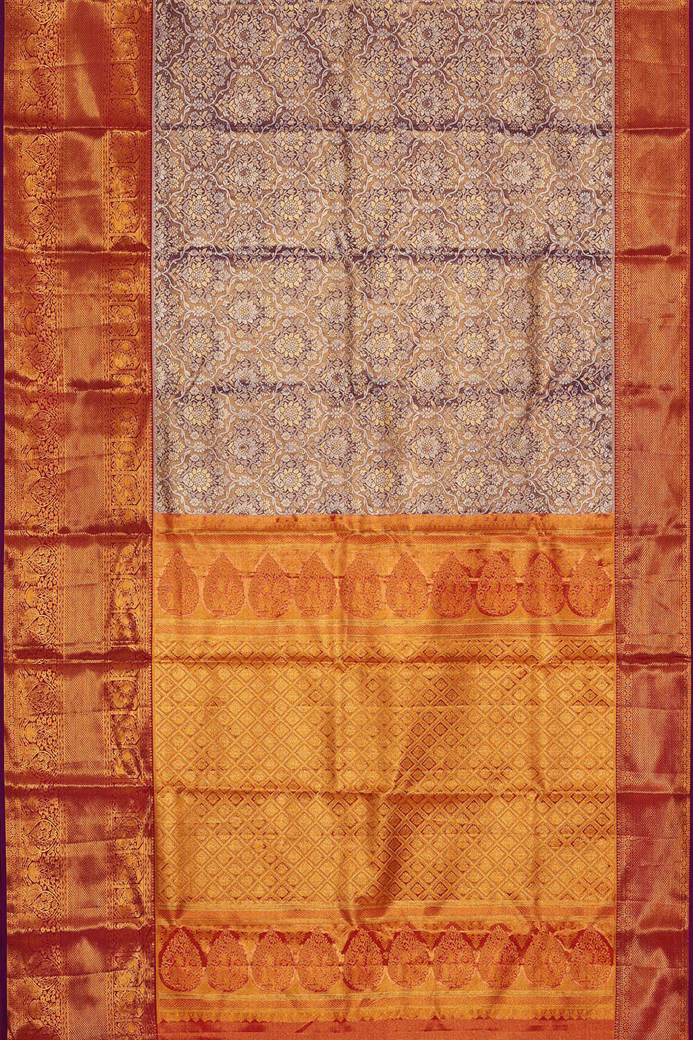 Image of Kanchipattu Purple Tissue Brocade Saree