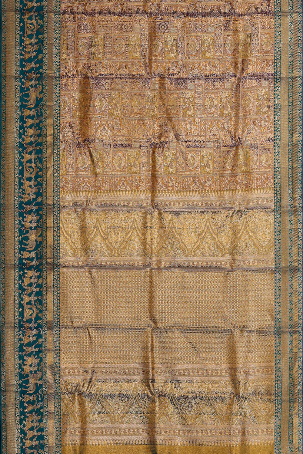 Image of Kanchipattu Golden Purple Tissue Brocade Saree