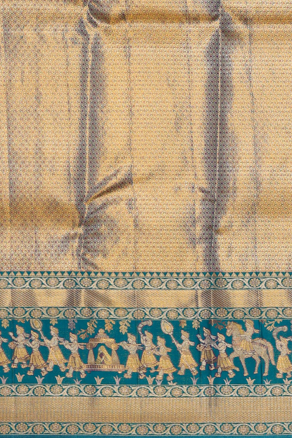 Image of Kanchipattu Golden Purple Tissue Brocade Saree