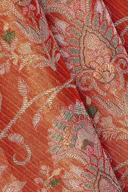Image of Kanchipattu Dark Orange Brocade Saree