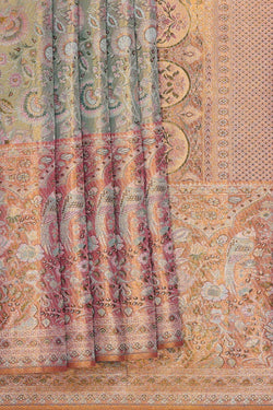 Image of Kanchipattu Sea Green Brocade Saree