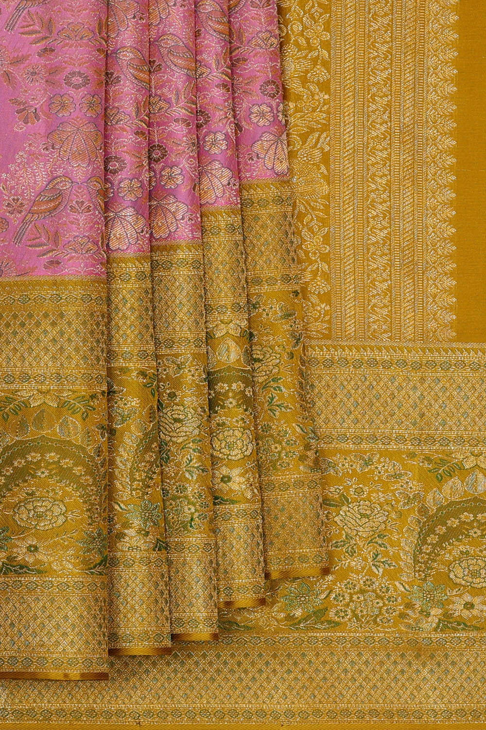 Kanchipattu Lavender Pink Tissue Brocade Saree