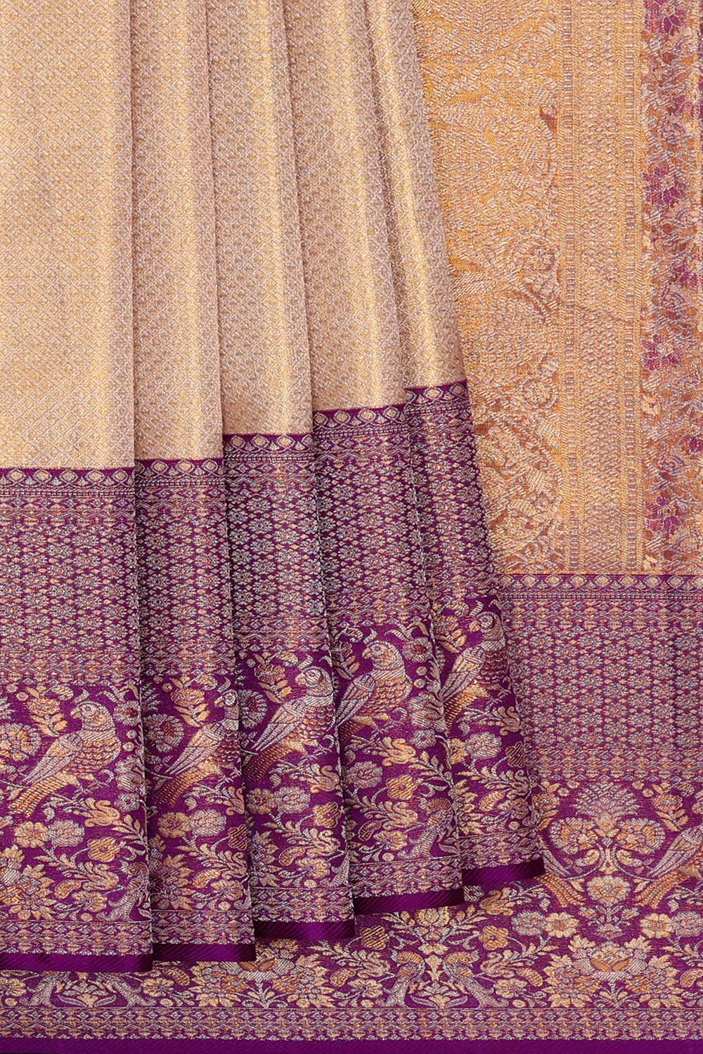 Image of Kanchipattu Gold Tissue Brocade Saree