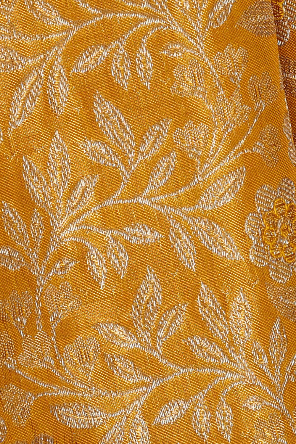 Kanchipattu Golden Yellow Tissue Brocade Saree