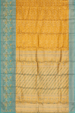 Image of Kanchipattu Golden Yellow Tissue Brocade Saree