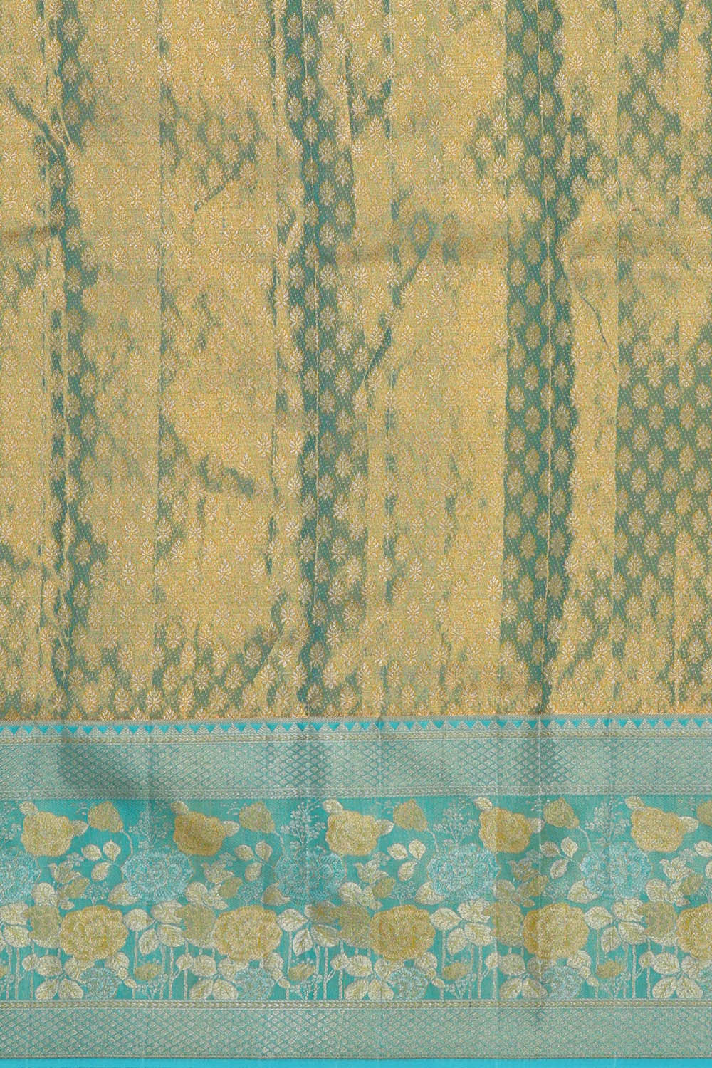 Image of Kanchipattu Golden Yellow Tissue Brocade Saree