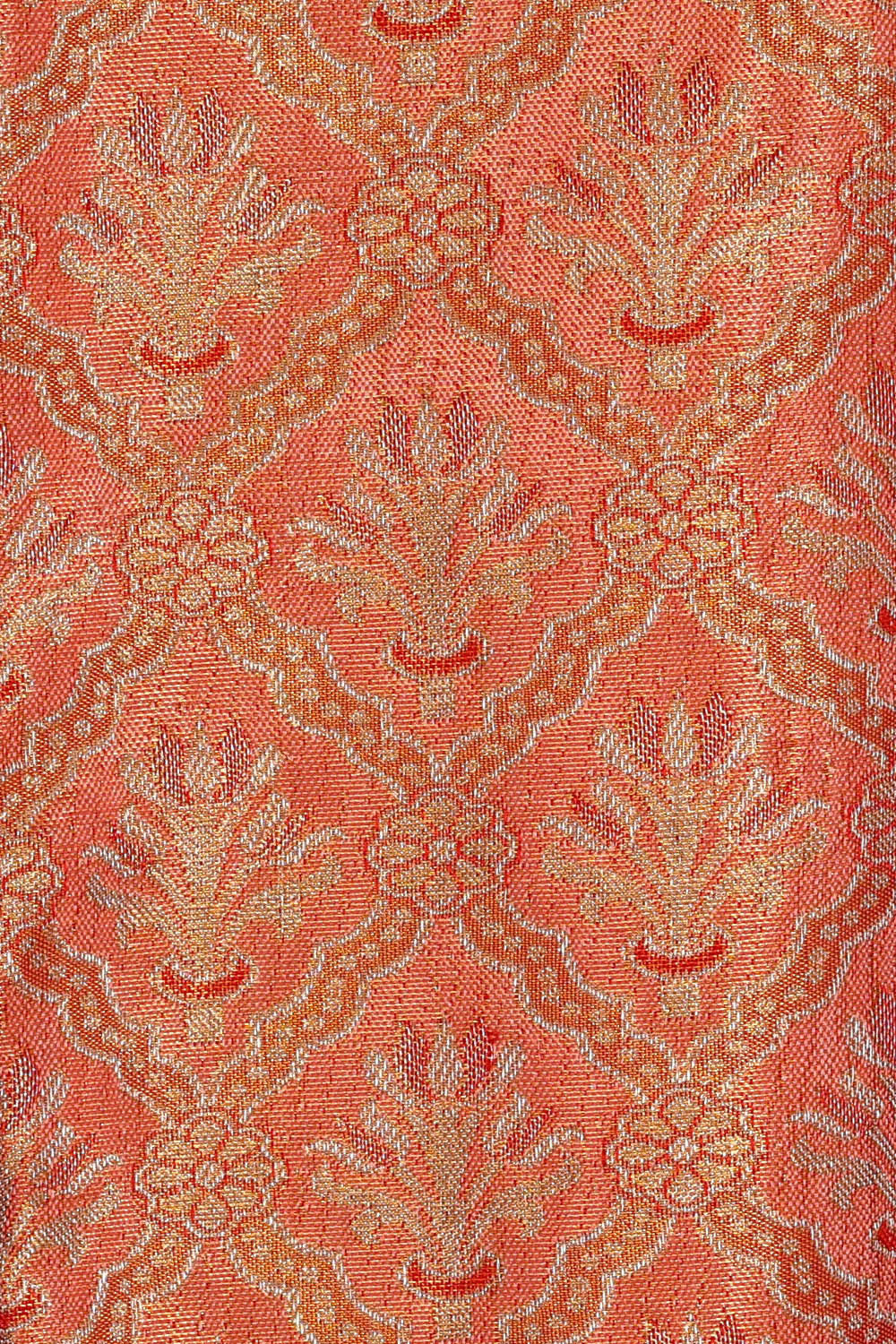 Image of Kanchipattu Peach Tissue Brocade Saree