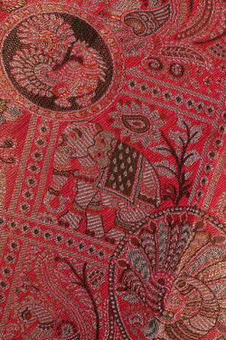 Image of Kanchipattu Peach Pink Tissue Brocade Saree