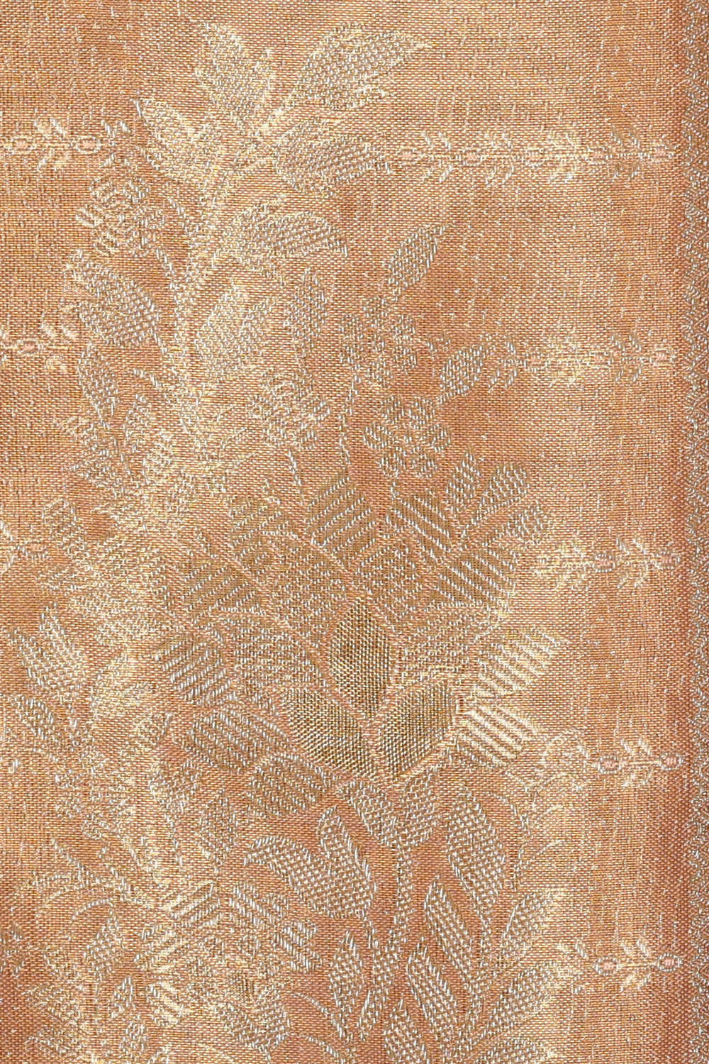 Kanchipattu Golden Cream Tissue Brocade Saree