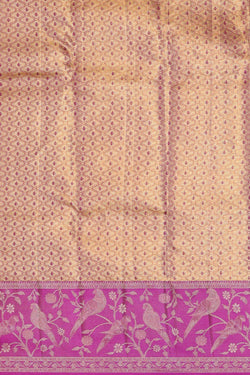 Image of Kanchipattu Golden Cream Tissue Brocade Saree
