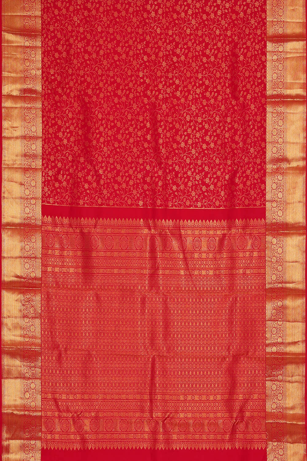 Image of Kanchipattu Pinkish Red Brocade Saree