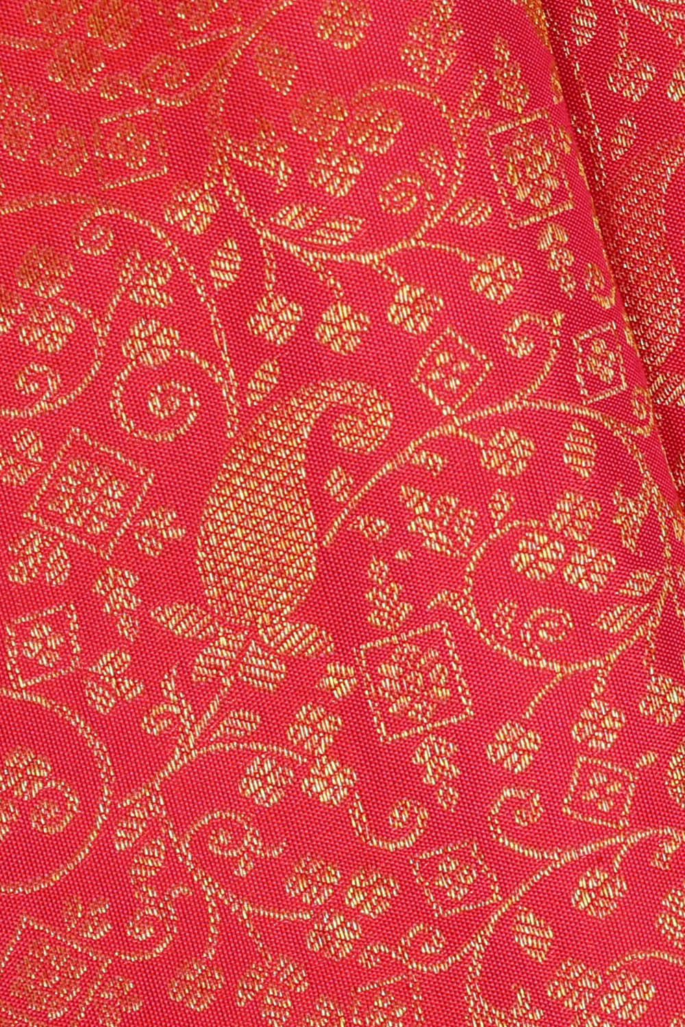 Image of Kanchipattu Reddish Pink Brocade Saree