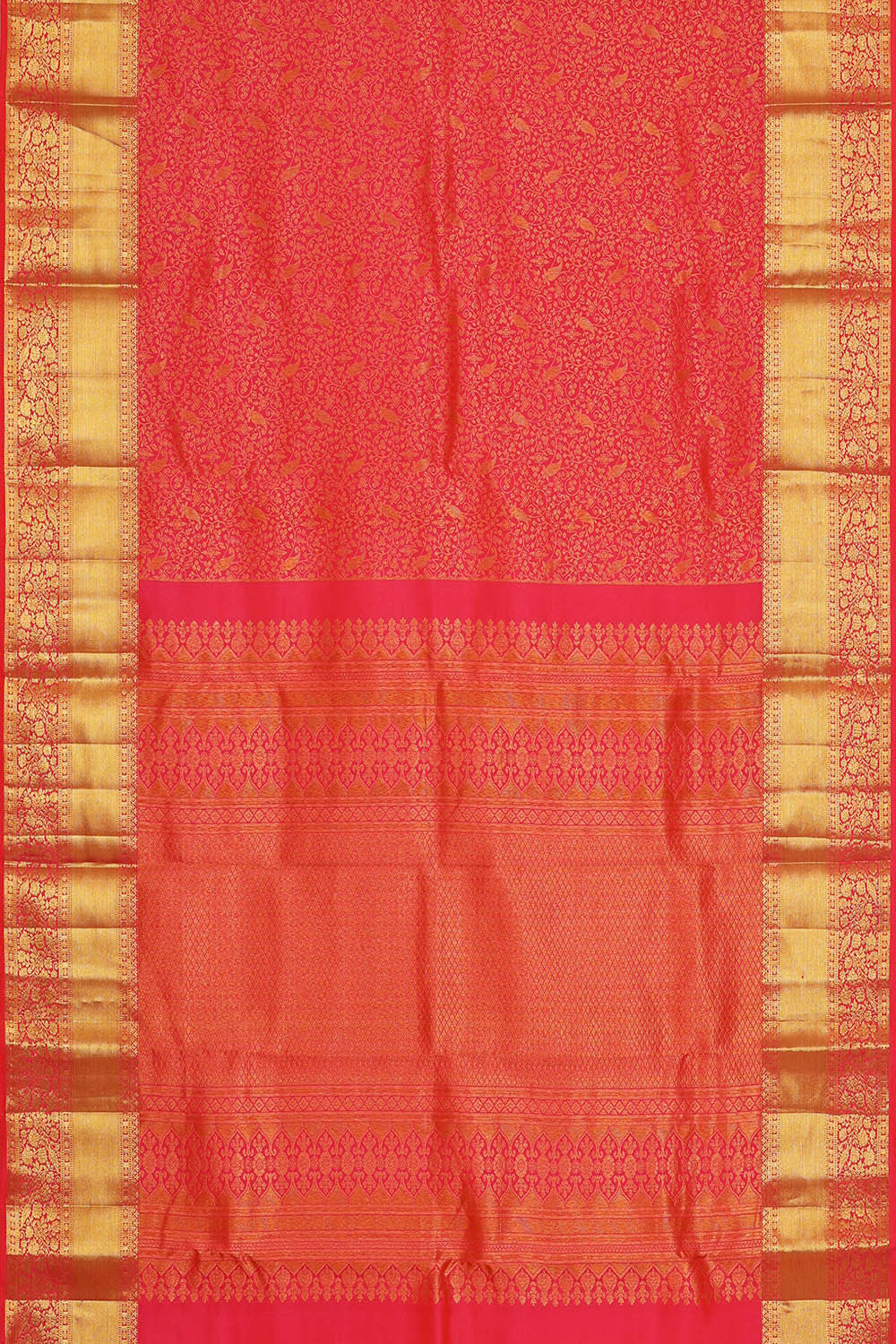 Kanchipattu Reddish Pink Brocade Saree