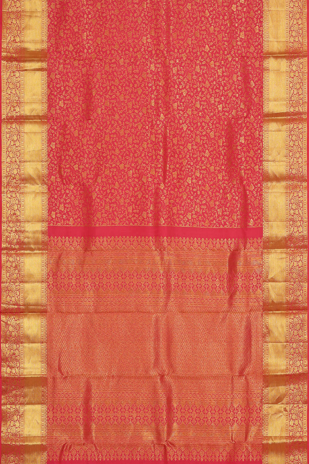 Kanchipattu Peach Pink Brocade Saree