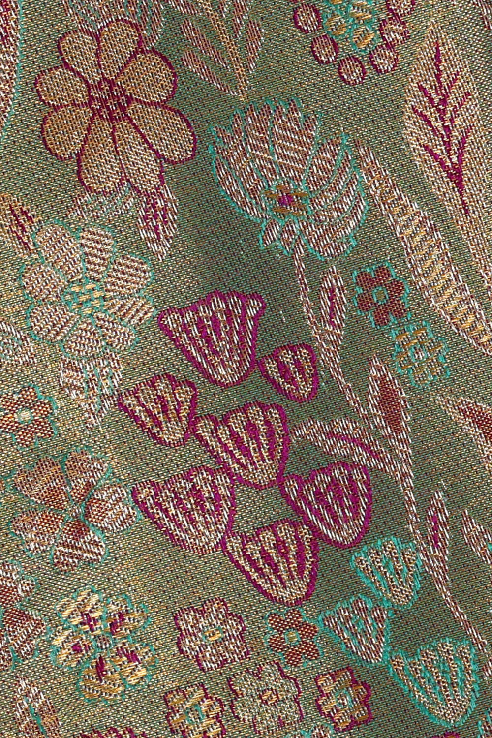 Kanchipattu Sea Green Tissue Brocade Saree
