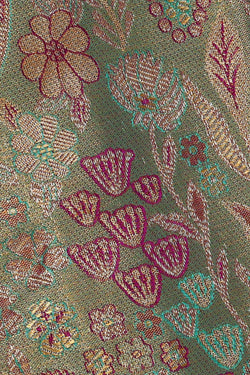 Image of Kanchipattu Sea Green Tissue Brocade Saree