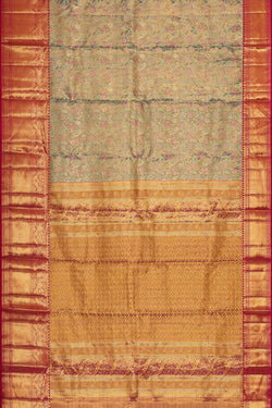Image of Kanchipattu Sea Green Tissue Brocade Saree