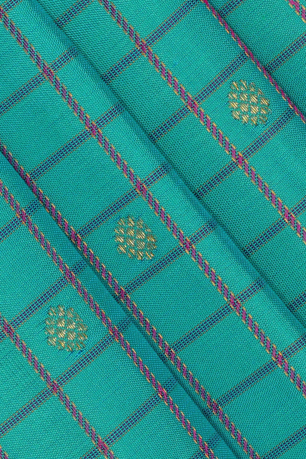 Image of Arani Silk Turquoise Blue Saree