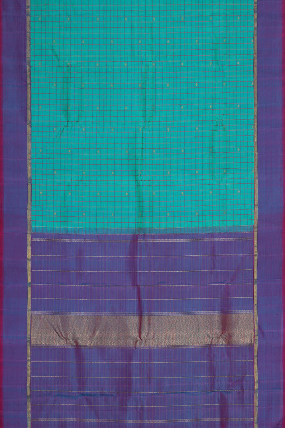 Image of Arani Silk Turquoise Blue Saree